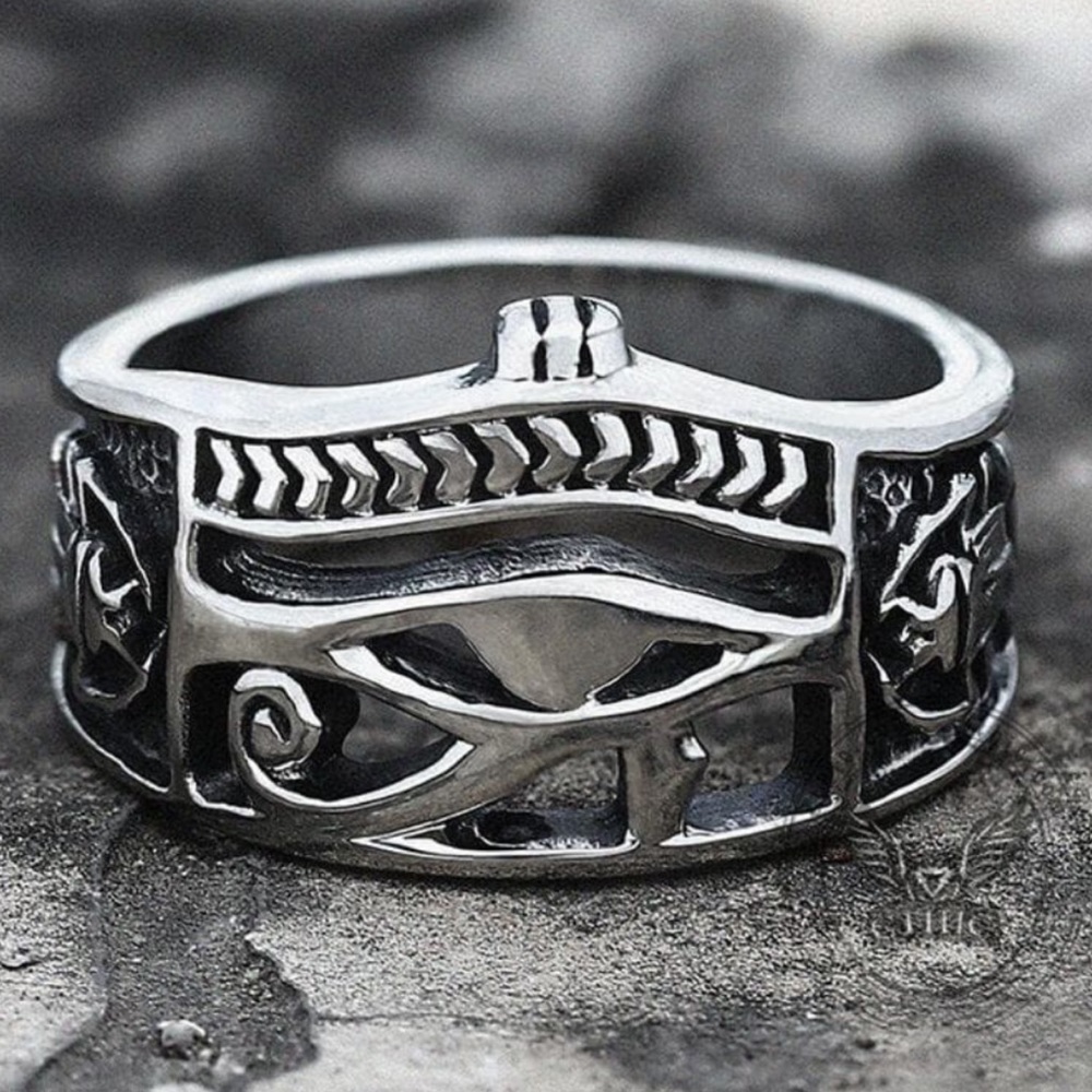Gothic Egyptian Eye of Horus Ring